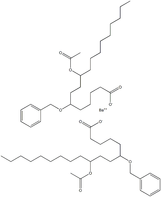 Bis(6-benzyloxy-9-acetyloxystearic acid)barium salt,,结构式