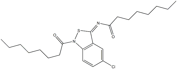 5-Chloro-1-octanoyl-3(1H)-octanoylimino-2,1-benzisothiazole Structure