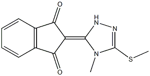 2-[3-Methylthio-4-methyl-1H-1,2,4-triazol-5(4H)-ylidene]indane-1,3-dione Structure