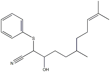 3-Hydroxy-2-(phenylthio)-3-(3,7-dimethyl-6-octen-1-yl)propanenitrile