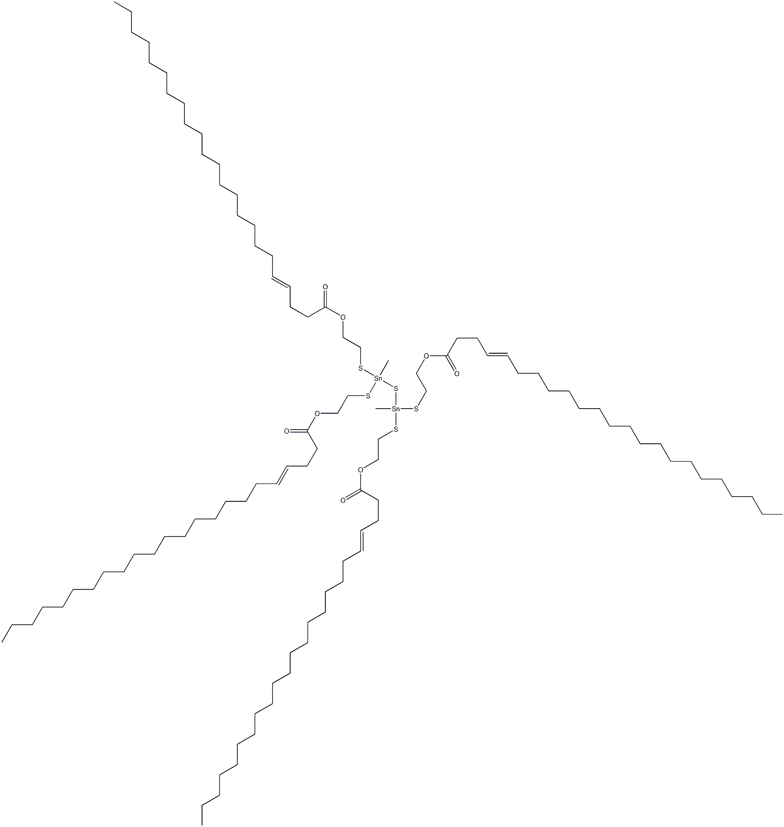 Bis[methylbis[[2-(3-docosenylcarbonyloxy)ethyl]thio]stannyl] sulfide Structure