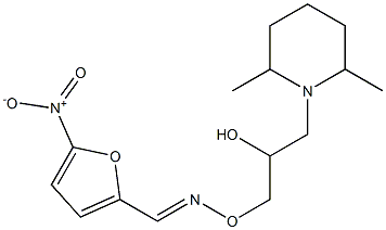 5-Nitro-2-furancarbaldehyde O-[3-(2,6-dimethyl-1-piperidinyl)-2-hydroxypropyl]oxime,,结构式