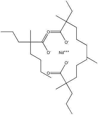 Neodymium(III)2-ethyl-2-methylheptanoatebis(2-methyl-2-propylhexanoate) Structure