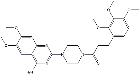 4-Amino-2-[4-[3-(2,3,4-trimethoxyphenyl)propenoyl]-1-piperazinyl]-6,7-dimethoxyquinazoline Structure