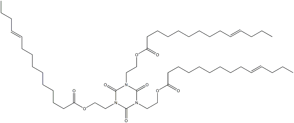 1,3,5-Tris[2-(10-tetradecenoyloxy)ethyl]hexahydro-1,3,5-triazine-2,4,6-trione 结构式