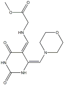 (5Z,6E)-5,6-Dihydro-5-(2-methoxy-2-oxoethyl)aminomethylene-6-morpholinomethylenepyrimidine-2,4(1H,3H)-dione|