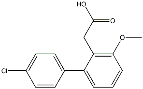 4'-クロロ-3-メトキシ-1,1'-ビフェニル-2-酢酸 化学構造式