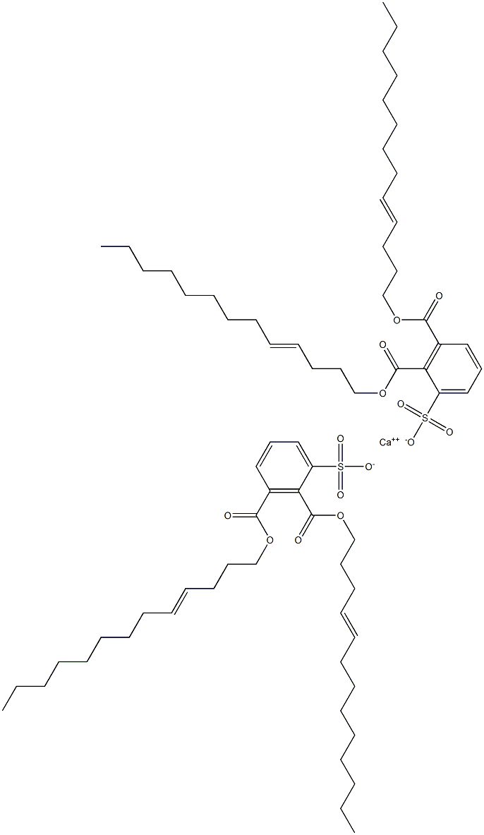 ビス[2,3-ジ(4-トリデセニルオキシカルボニル)ベンゼンスルホン酸]カルシウム 化学構造式