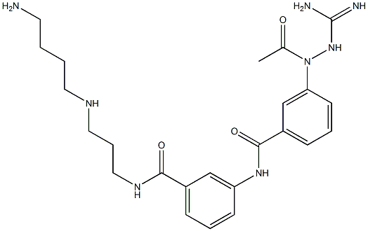 3-[[3-[(Amidinoamino)acetylamino]benzoyl]amino]-N-[3-[(4-aminobutyl)amino]propyl]benzamide,,结构式