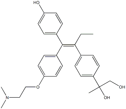 4-[(Z)-2-[4-(1,2-Dihydroxy-1-methylethyl)phenyl]1-[4-(2-dimethylaminoethoxy)phenyl]-1-butenyl]phenol 结构式