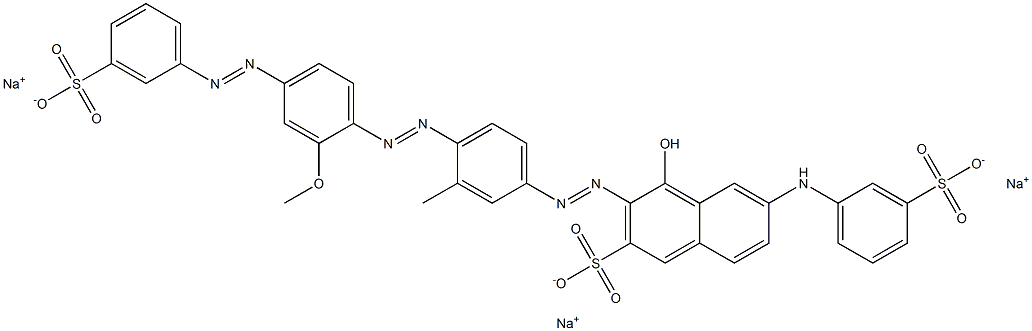 4-Hydroxy-3-[[3-methyl-4-[[2-methoxy-4-[(3-sulfophenyl)azo]phenyl]azo]phenyl]azo]-6-(3-sulfoanilino)naphthalene-2-sulfonic acid trisodium salt Structure