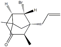 (1R,2R,5R,8S)-8-ブロモ-2,6,6-トリメチル-1-(2-プロペニル)ビシクロ[3.2.1]オクタン-3-オン 化学構造式