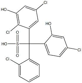 (2-クロロフェニル)(4-クロロ-2-ヒドロキシフェニル)(2,5-ジクロロ-3-ヒドロキシフェニル)メタンスルホン酸 化学構造式