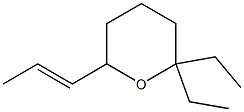 3,4,5,6-Tetrahydro-6,6-diethyl-2-(1-propenyl)-2H-pyran Structure