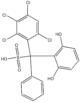 (2,4,5,6-Tetrachlorophenyl)(2,6-dihydroxyphenyl)phenylmethanesulfonic acid Structure