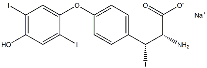 (2S,3R)-2-Amino-3-[4-(4-hydroxy-2,5-diiodophenoxy)phenyl]-3-iodopropanoic acid sodium salt Structure