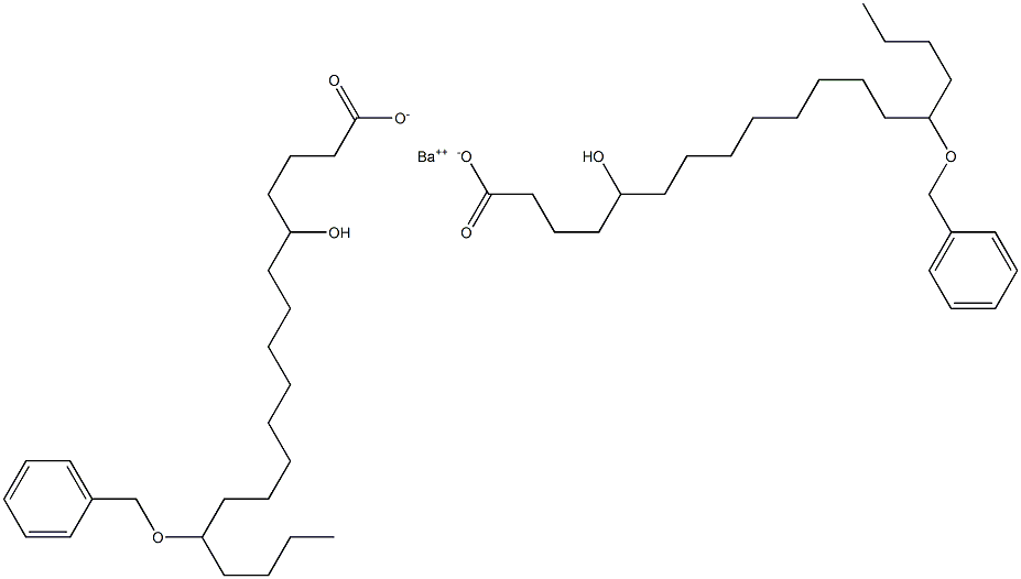 Bis(14-benzyloxy-5-hydroxystearic acid)barium salt 结构式