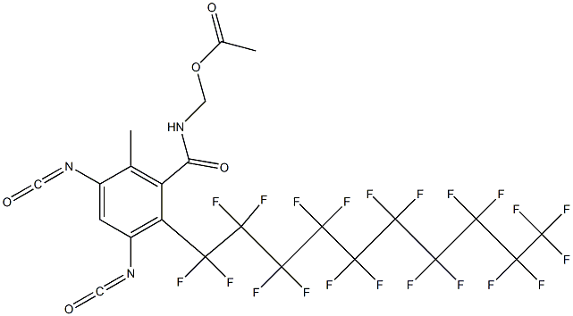 N-(Acetyloxymethyl)-2-(henicosafluorodecyl)-3,5-diisocyanato-6-methylbenzamide,,结构式