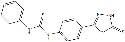 1-Phenyl-3-[4-[(5-thioxo-4,5-dihydro-1,3,4-oxadiazol)-2-yl]phenyl]thiourea 结构式