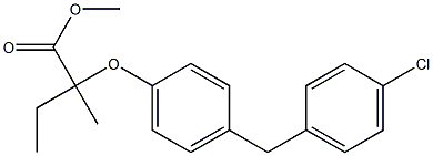 2-[4-(4-クロロベンジル)フェノキシ]-2-メチル酪酸メチル 化学構造式