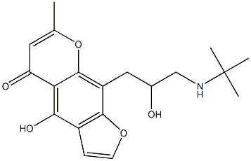 9-[3-(tert-Butylamino)-2-hydroxypropyl]-4-hydroxy-7-methyl-5H-furo[3,2-g][1]benzopyran-5-one Structure