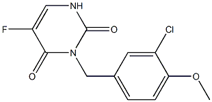 3-(3-クロロ-4-メトキシベンジル)-5-フルオロウラシル 化学構造式