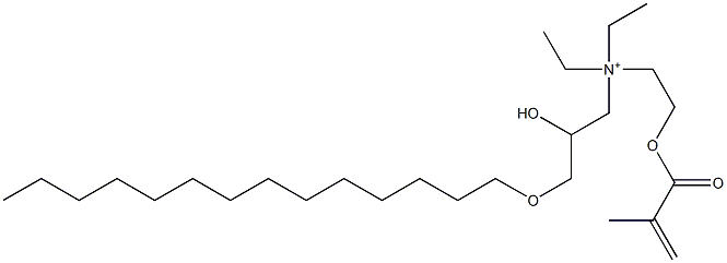 N,N-ジエチル-2-ヒドロキシ-N-[2-[(2-メチル-1-オキソ-2-プロペニル)オキシ]エチル]-3-(テトラデシルオキシ)-1-プロパンアミニウム 化学構造式