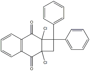 2a,8a-Dichloro-1,2,2a,8a-tetrahydro-1,1-diphenylcyclobuta[b]naphthalene-3,8-dione,,结构式