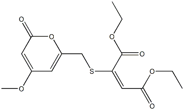 2-[(4-Methoxy-6-oxo-6H-pyran-2-yl)methylthio]maleic acid diethyl ester Structure