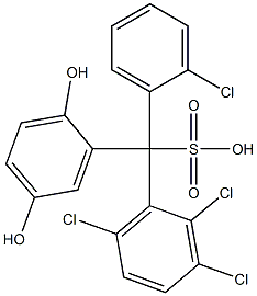 (2-Chlorophenyl)(2,3,6-trichlorophenyl)(2,5-dihydroxyphenyl)methanesulfonic acid Struktur