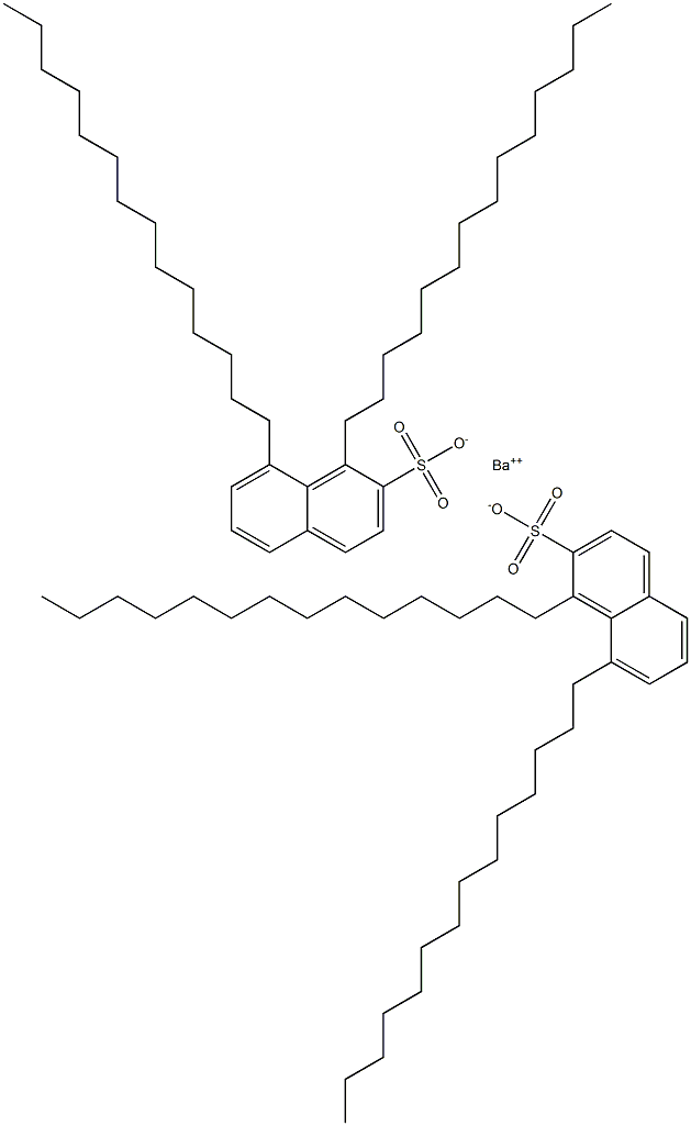 ビス(1,8-ジテトラデシル-2-ナフタレンスルホン酸)バリウム 化学構造式