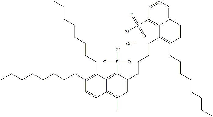 ビス(7,8-ジオクチル-1-ナフタレンスルホン酸)カルシウム 化学構造式