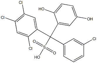 (3-クロロフェニル)(2,4,5-トリクロロフェニル)(2,5-ジヒドロキシフェニル)メタンスルホン酸 化学構造式