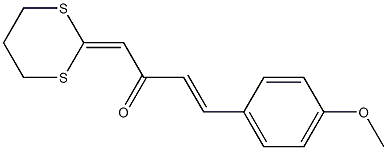 1-(1,3-ジチアン-2-イリデン)-4-(4-メトキシフェニル)-3-ブテン-2-オン 化学構造式