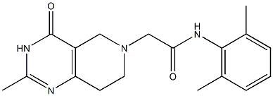 2-[(2-メチル-3,4,5,6,7,8-ヘキサヒドロ-4-オキソピリド[4,3-d]ピリミジン)-6-イル]-2',6'-ジメチルアセトアニリド 化学構造式
