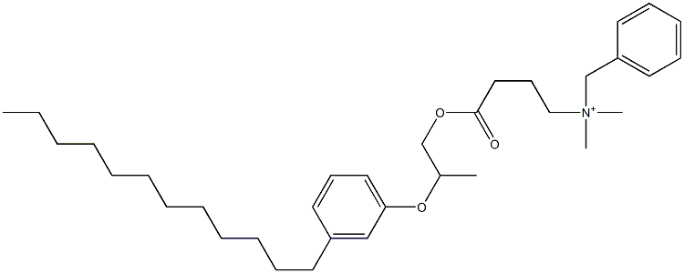 N,N-Dimethyl-N-benzyl-N-[3-[[2-(3-dodecylphenyloxy)propyl]oxycarbonyl]propyl]aminium Structure