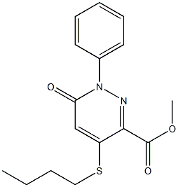1,6-Dihydro-4-butylthio-6-oxo-1-phenylpyridazine-3-carboxylic acid methyl ester Struktur