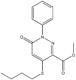 1,6-Dihydro-4-butylthio-6-oxo-1-phenylpyridazine-3-carboxylic acid methyl ester Structure