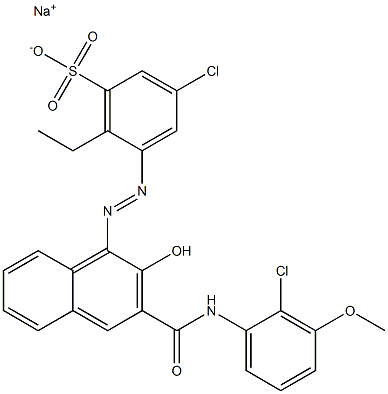 3-Chloro-6-ethyl-5-[[3-[[(2-chloro-3-methoxyphenyl)amino]carbonyl]-2-hydroxy-1-naphtyl]azo]benzenesulfonic acid sodium salt 结构式