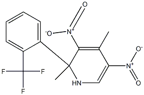 2-[2-(Trifluoromethyl)phenyl]-2,4-dimethyl-3,5-dinitro-1,2-dihydropyridine 结构式