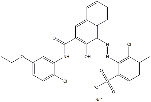 3-Chloro-4-methyl-2-[[3-[[(2-chloro-5-ethoxyphenyl)amino]carbonyl]-2-hydroxy-1-naphtyl]azo]benzenesulfonic acid sodium salt Struktur