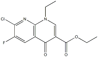 1-Ethyl-7-chloro-6-fluoro-4-oxo-1,4-dihydro-1,8-naphthyridine-3-carboxylic acid ethyl ester,,结构式