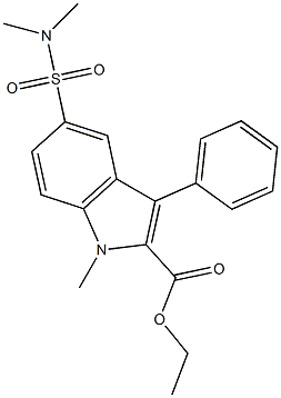 1-Methyl-5-[(dimethylamino)sulfonyl]-3-phenyl-1H-indole-2-carboxylic acid ethyl ester Structure