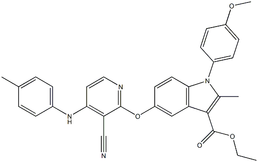 1-(4-Methoxyphenyl)-2-methyl-5-[3-cyano-4-[(4-methylphenyl)amino]pyridin-2-yloxy]-1H-indole-3-carboxylic acid ethyl ester Structure