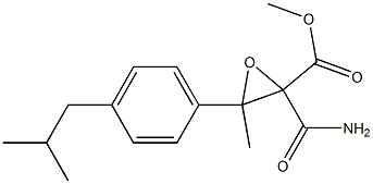 2-カルバモイル-2,3-エポキシ-3-(4-イソブチルフェニル)酪酸メチル 化学構造式