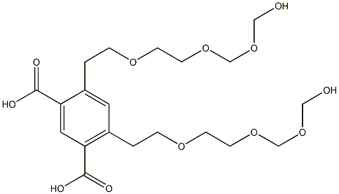 4,6-ビス(9-ヒドロキシ-3,6,8-トリオキサノナン-1-イル)イソフタル酸 化学構造式