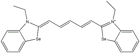 3-エチル-2-[(1E,3E,5Z)-5-[(3-エチル-2,3-ジヒドロベンゾセレナゾール)-2-イリデン]-1,3-ペンタジエニル]ベンゾセレナゾール-3-イウム 化学構造式