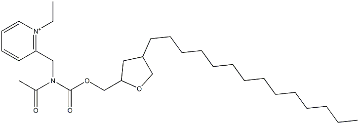 1-エチル-2-[N-アセチル-N-[[(テトラヒドロ-4-テトラデシルフラン)-2-イル]メトキシカルボニル]アミノメチル]ピリジニウム 化学構造式