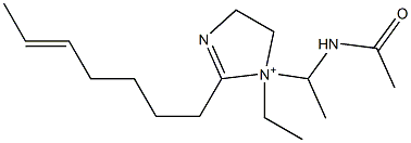 1-[1-(Acetylamino)ethyl]-1-ethyl-2-(5-heptenyl)-2-imidazoline-1-ium Struktur