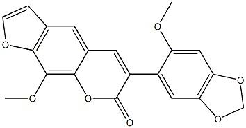 9-Methoxy-6-(2-methoxy-4,5-methylenedioxyphenyl)-7H-furo[3,2-g][1]benzopyran-7-one Structure